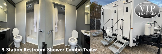 VIP Trailers 3 Station Restroom Shower Combo Trailer